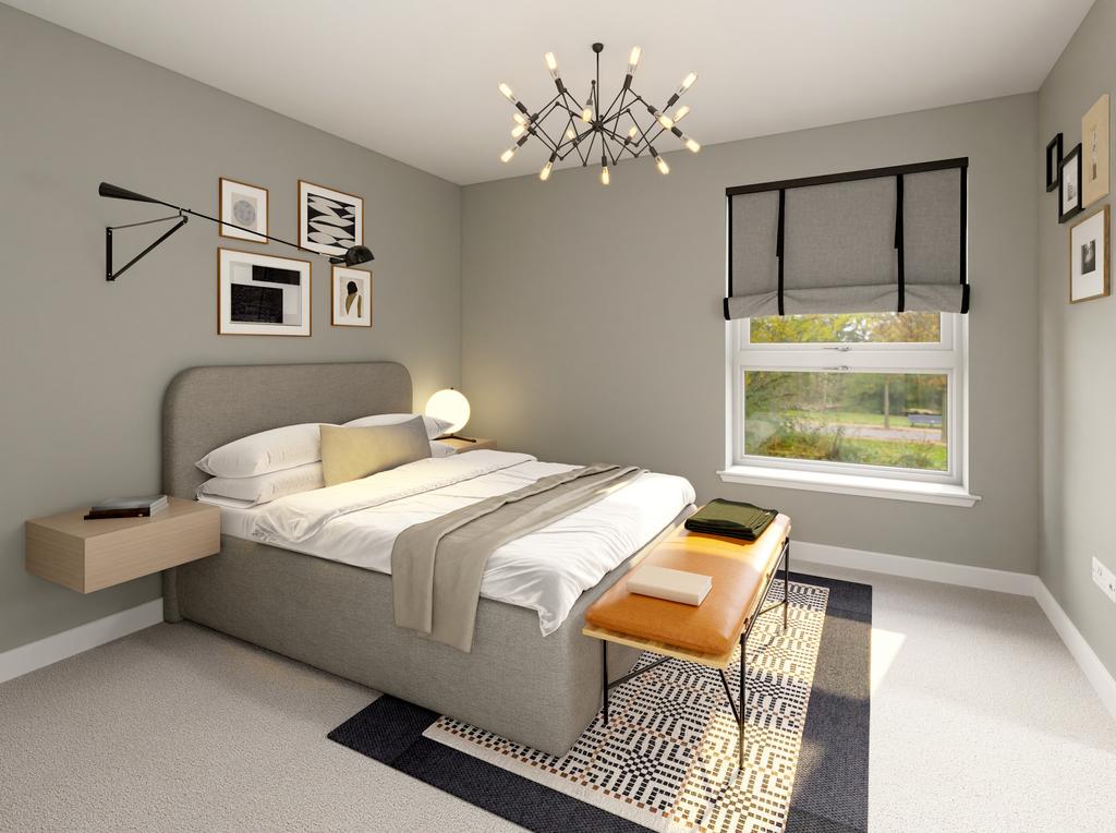 CGI of Apartment B bedroom