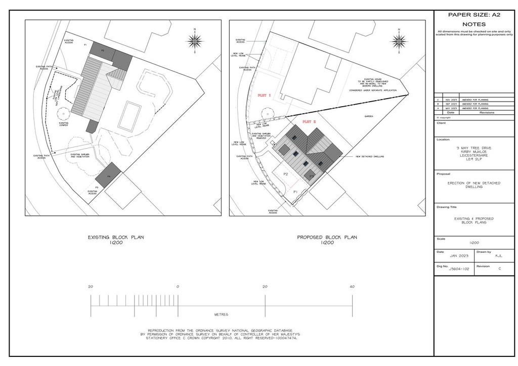 23 0201 FUL Existing and Proposed Block Plan 33701