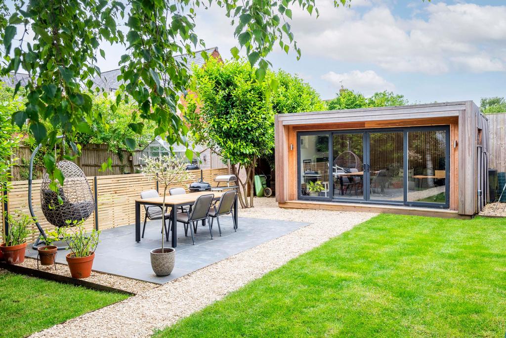 Garden Office and Seating Area