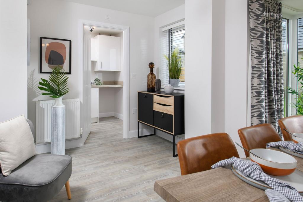 Sitting area in open plan kitchen of Millford...