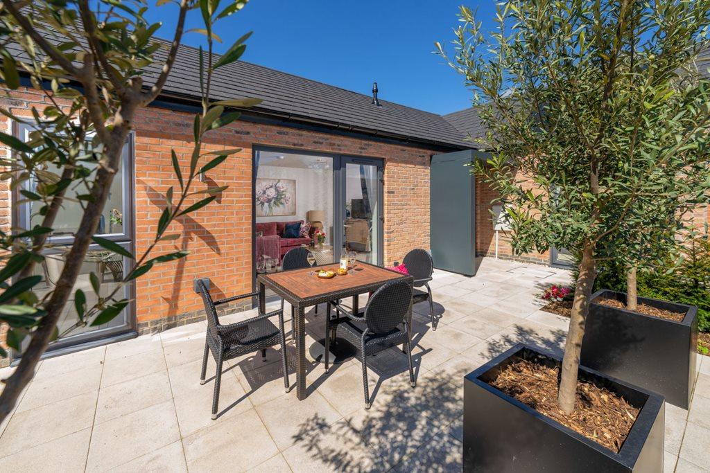 Typical patio area of a bungalow 