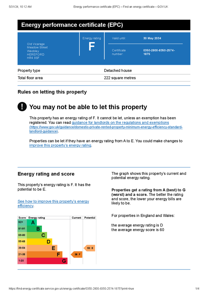 Energy performance certificate (EPC) – 1126165