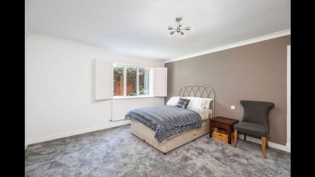 Bedroom shutters open