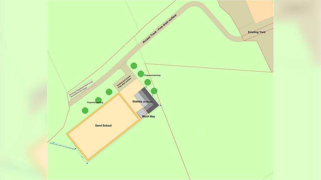 Planning for stable block, sand school &amp;...