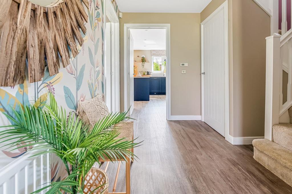 Bright hallway with under stair storage