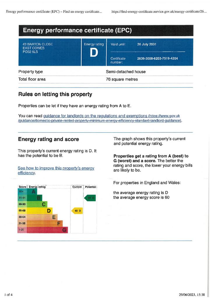 EPC Certificate