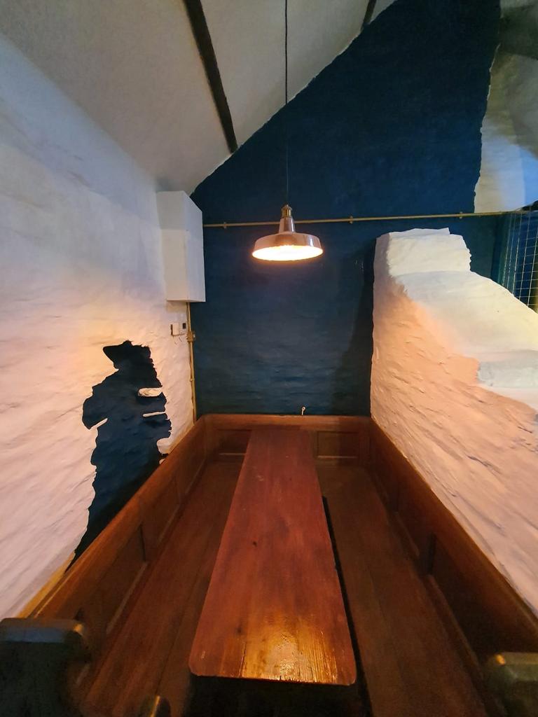 Church pew seating area