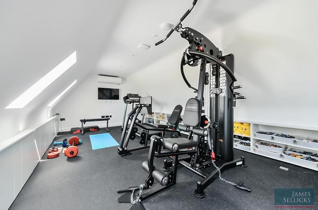 Gymnasium above garage