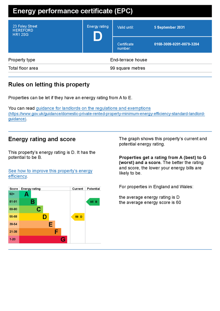 Energy performance certificate (EPC) – 23 foley st