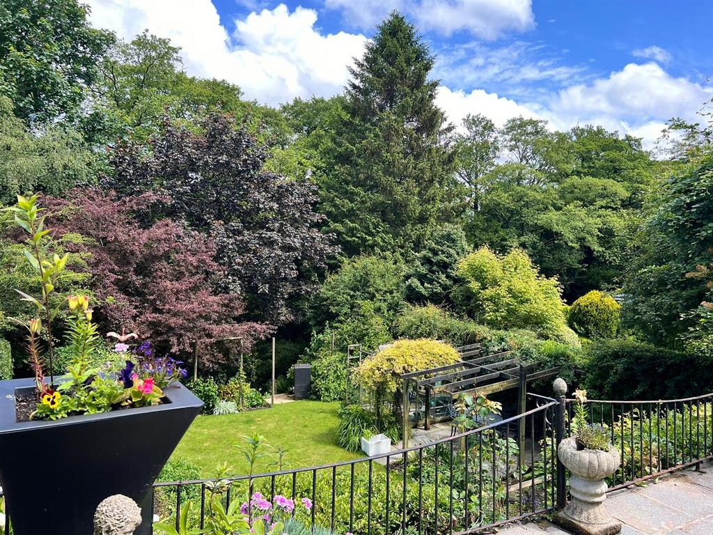 Garden in full bloom from balcony