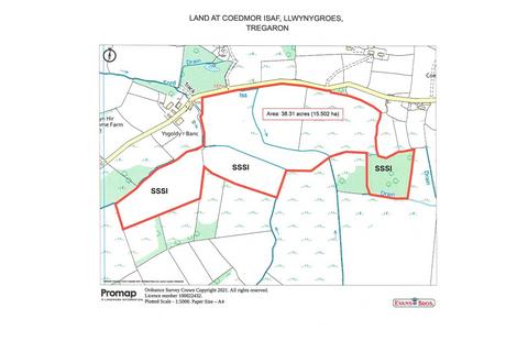 Farm land for sale, Llwynygroes, Tregaron