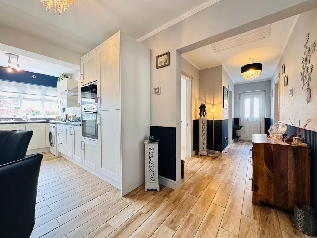 Hall into kitchen