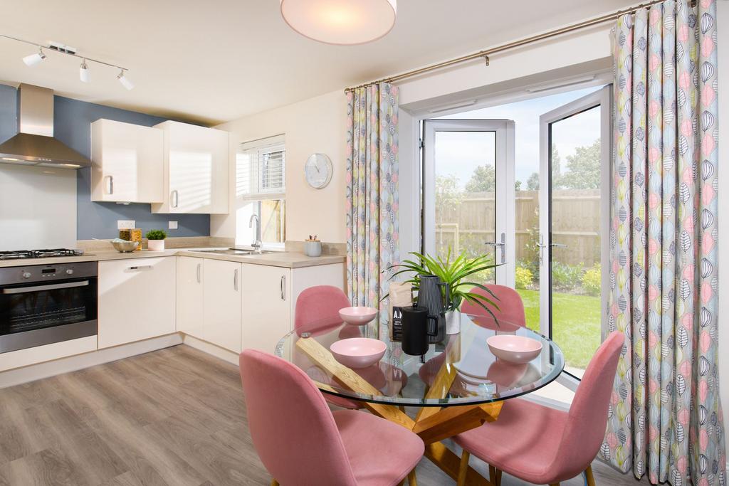 Archford kitchen with french doors to garden