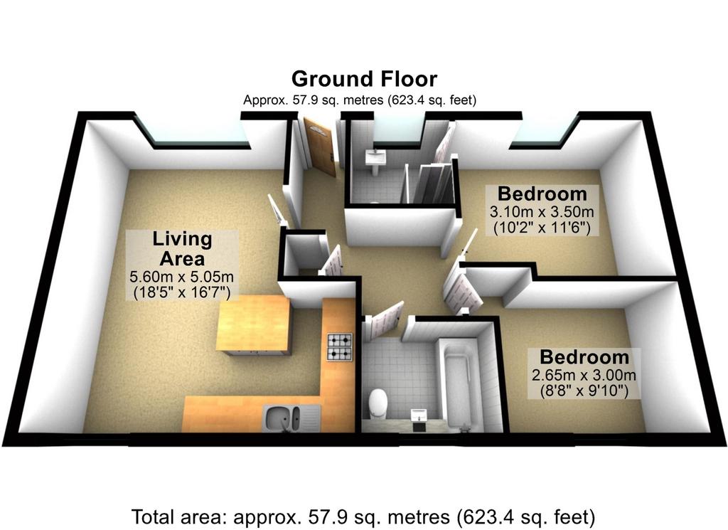 Flat 3 runneymede house 3 d