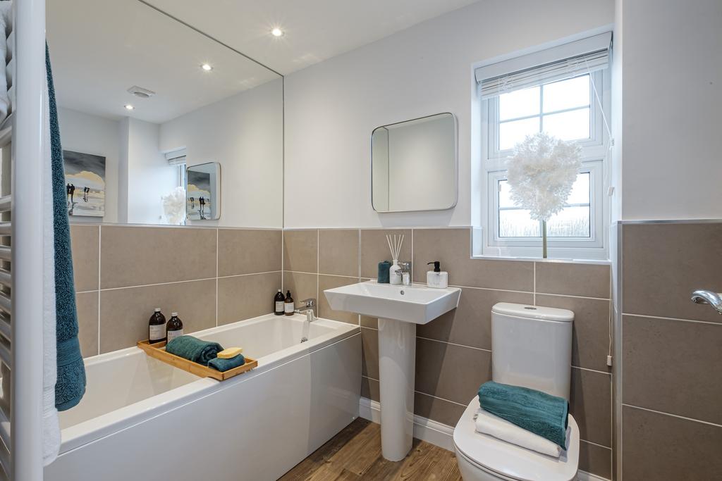 Bathroom tiled beige