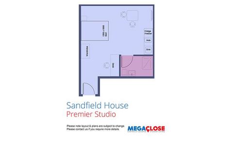 Studio to rent, Flat 509, Sandfield House, 5 Mansfield Road, Nottingham, Nottinghamshire, NG1 3FB, United Kingdom