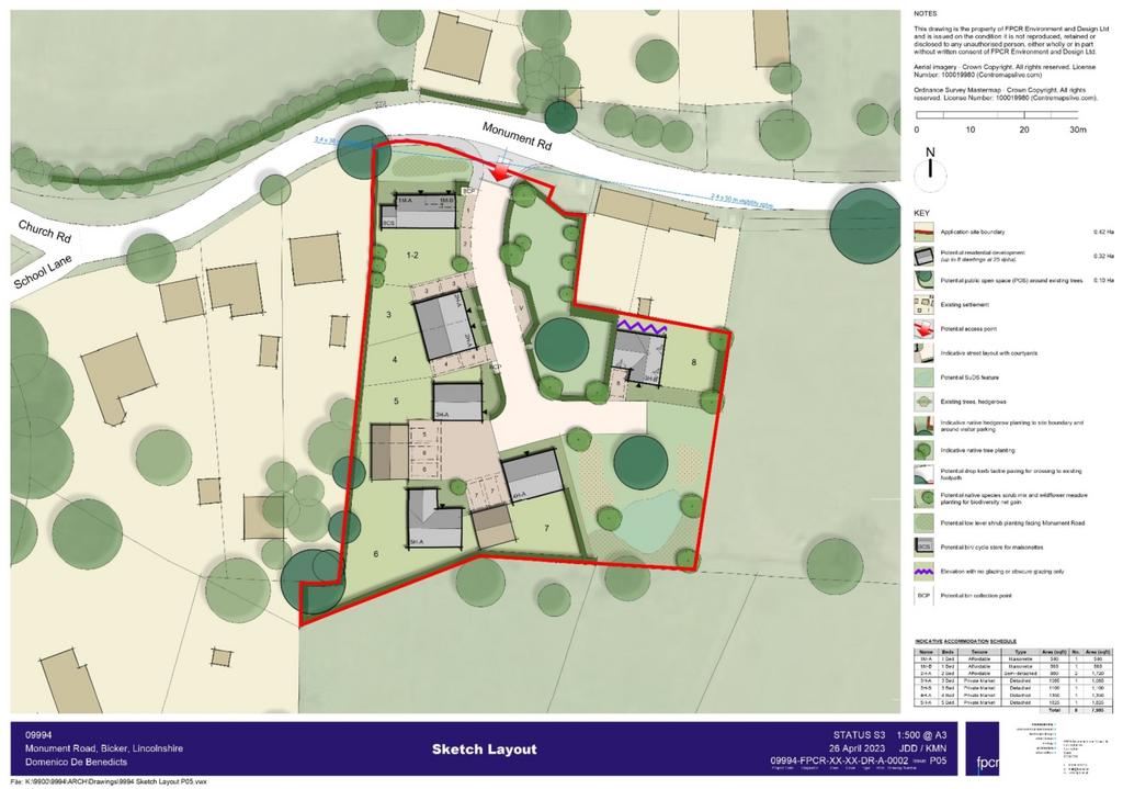 Site layout with accommodation