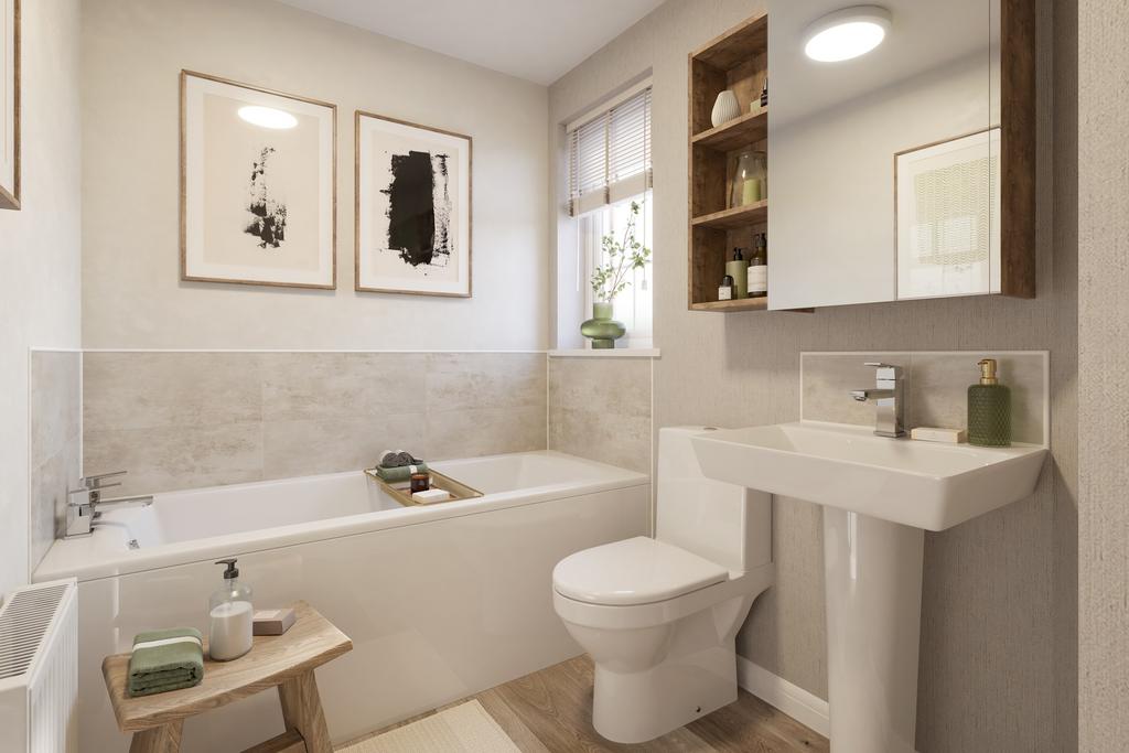 Family bathroom in the 3 bedroom Redford