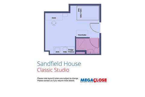 Studio to rent, Flat 301, Sandfield House, 5 Mansfield Road, Nottingham, NG1 3FB