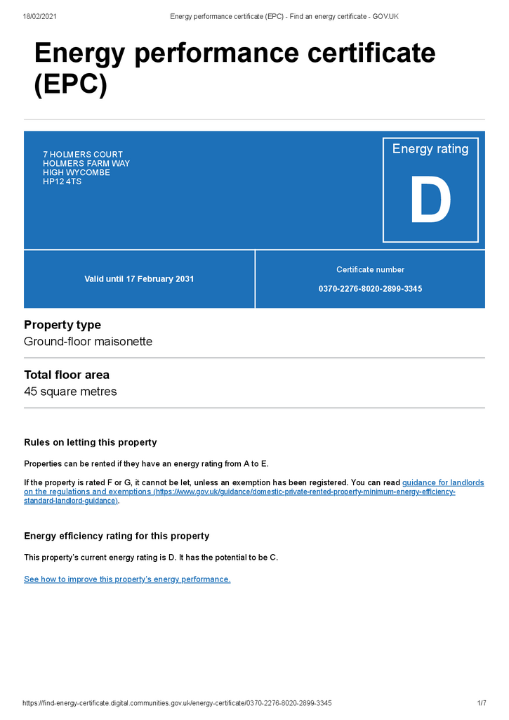 EPC Certificate