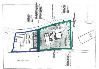 Jpeg image new boundary plan Bridge House and plot