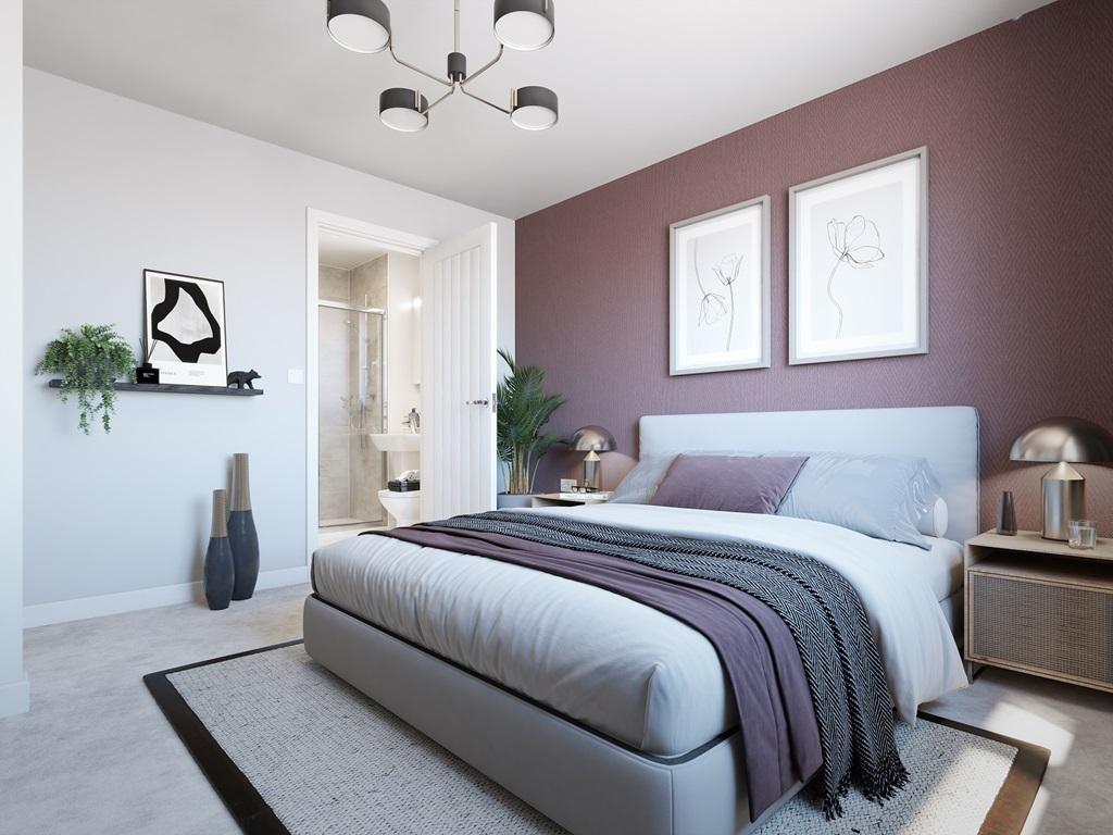 A light filled and idyllic main bedroom