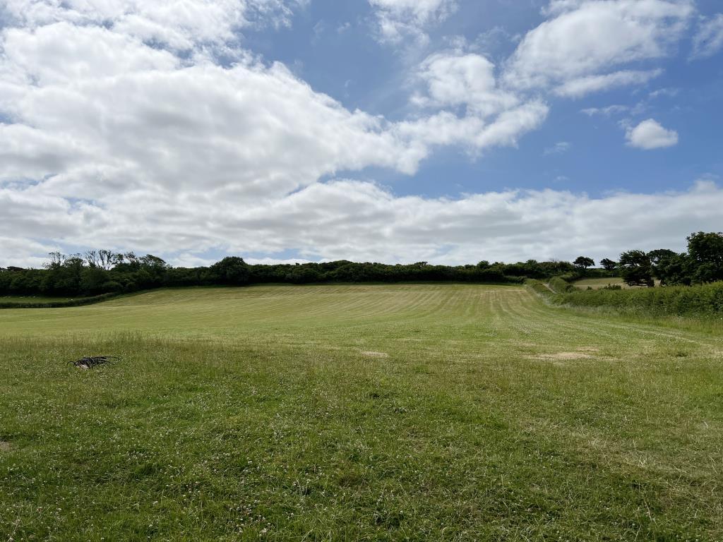 View looking away from the site towards the top ro
