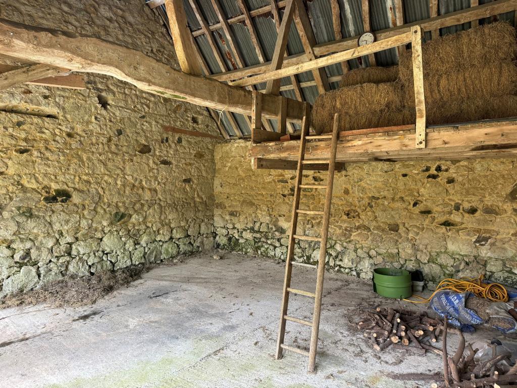 The mezzanine level of the roadside barn