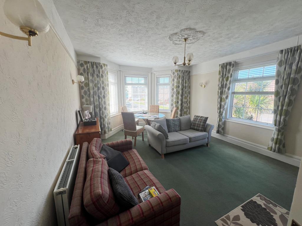 Living room with bay window