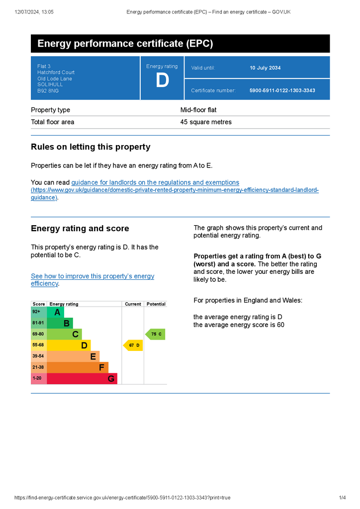 FLat 3 Hatchford Court Energy performance certific