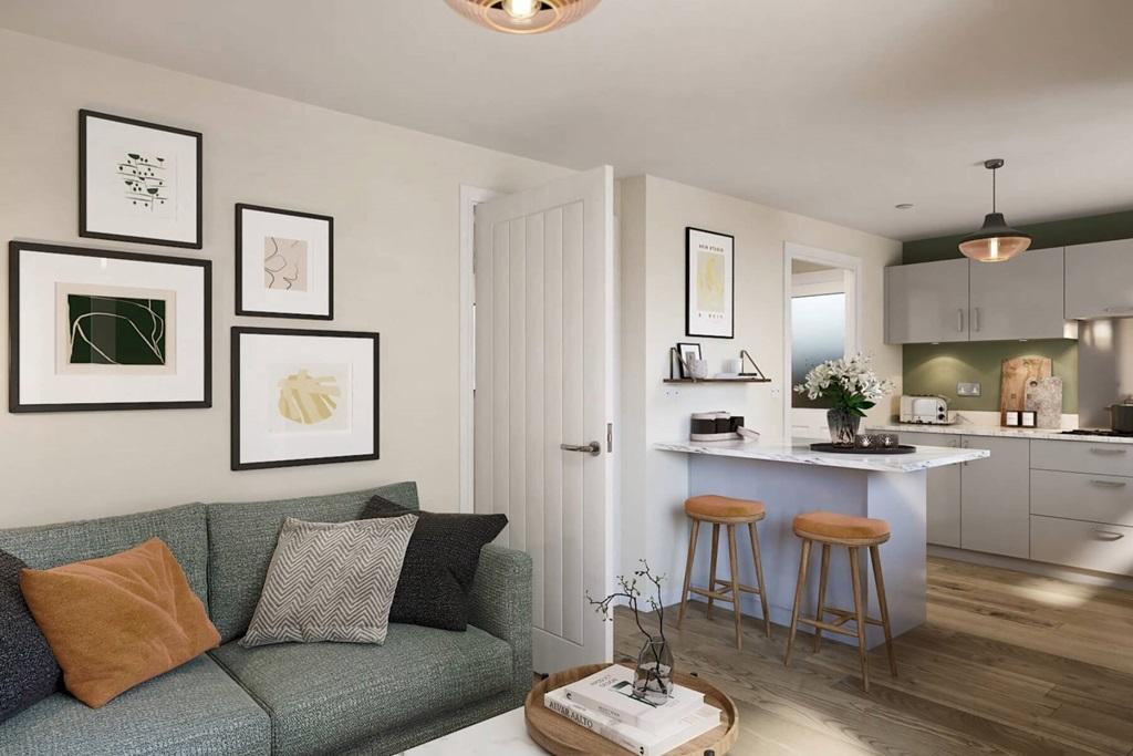 Open plan kitchen breakfast area to cook, eat...