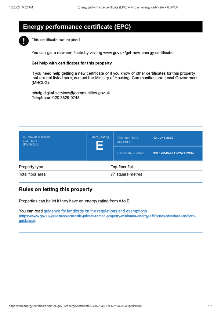 8 Craven Gardens - EPC