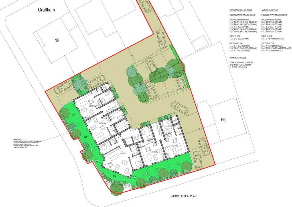 1695 PL01 Site Plan with Ground Floor and Site Pla