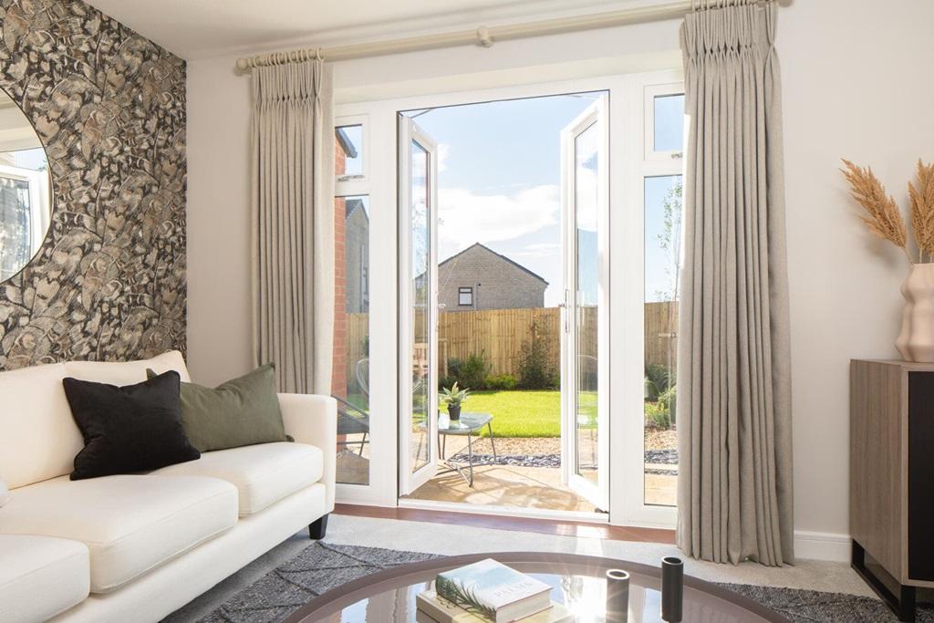 French doors open out onto the patio and garden