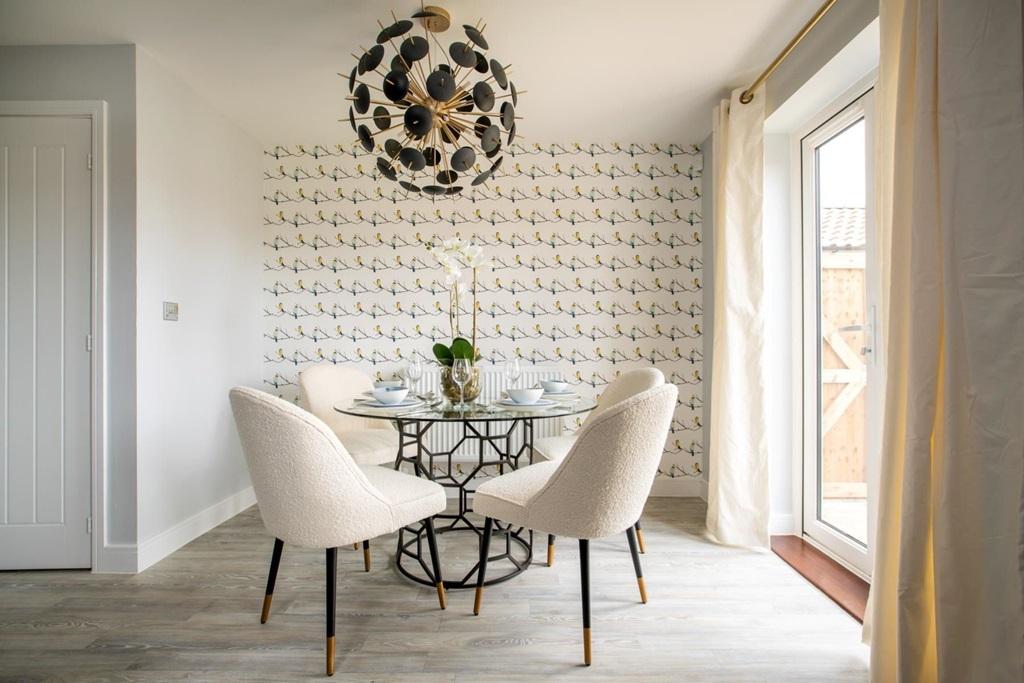 A sociable dining space off the kitchen, open...