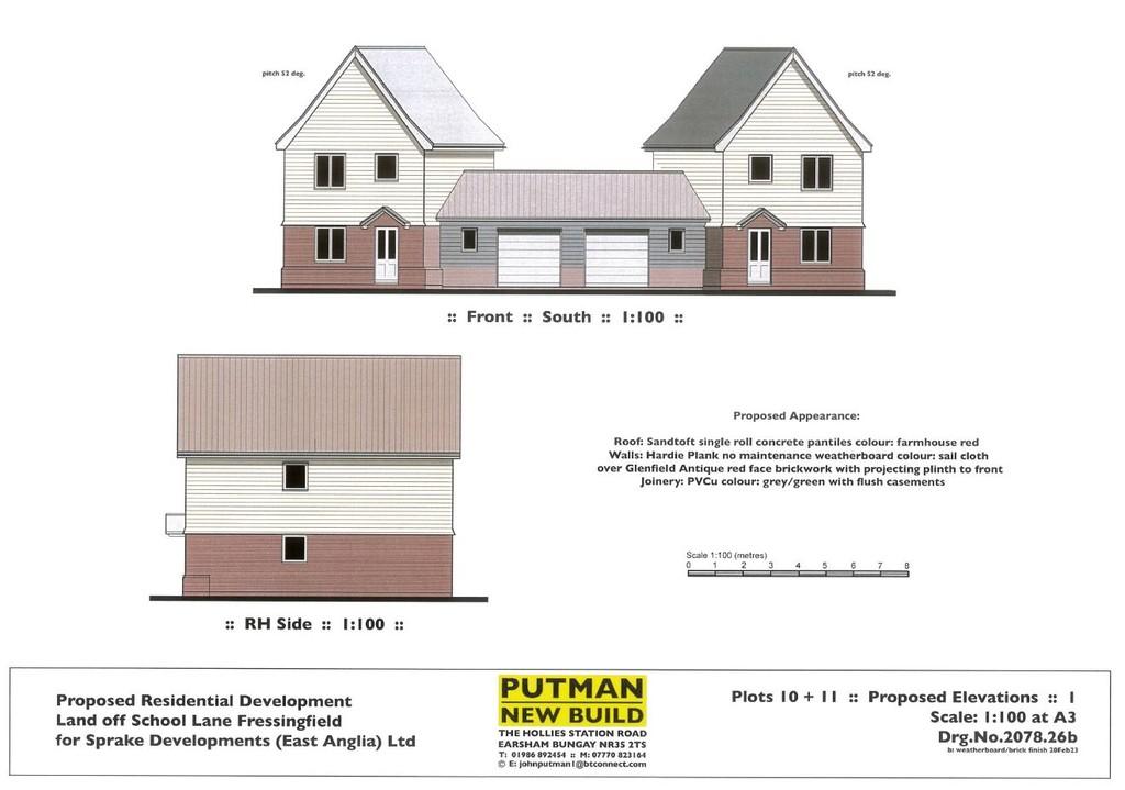 Proposed Elevations Front Plots 10 &amp; 11