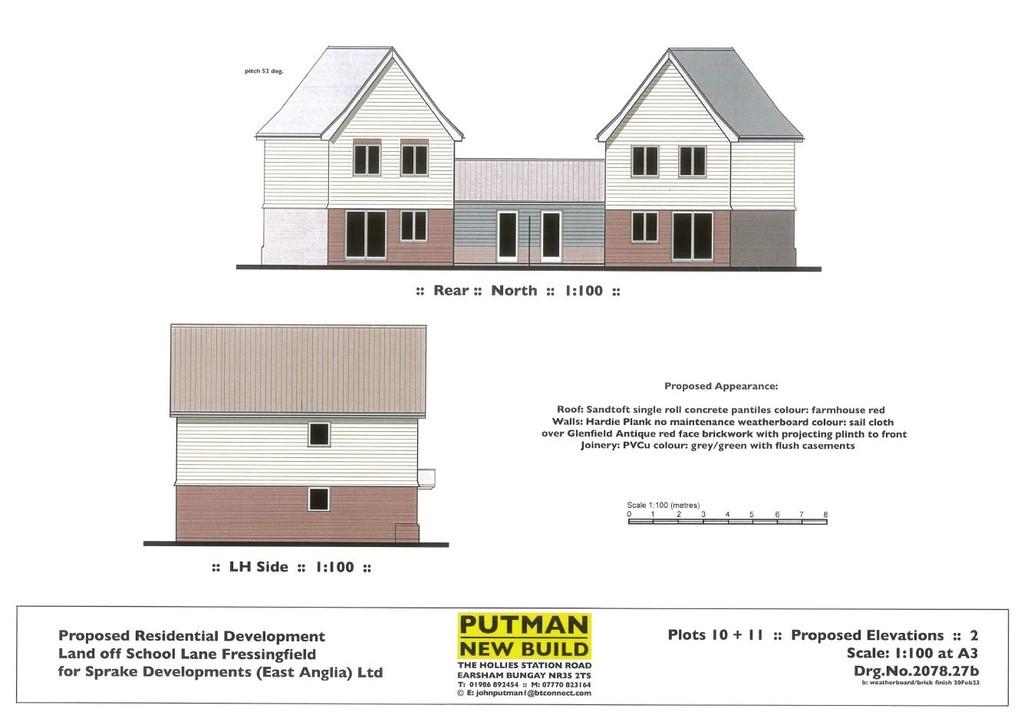 Proposed Elevations Rear Plots 10 &amp; 11