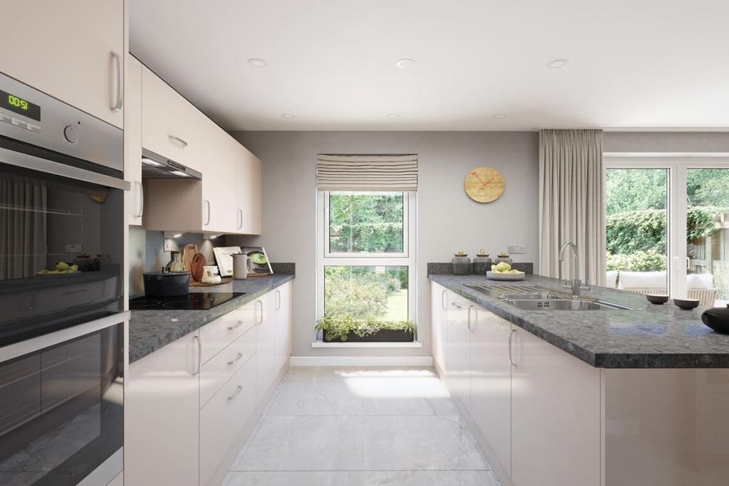 Modern fitted kitchen with ample storage