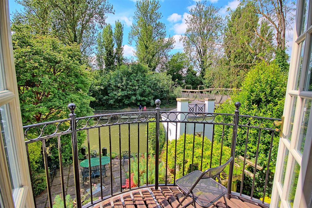 Balcony with river views