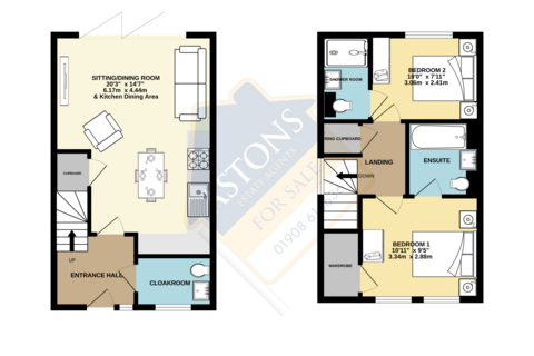 2 bedroom terraced house for sale, Rowditch Furlong, Redhouse Park, Milton Keynes