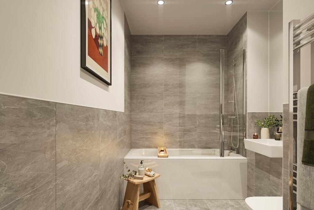 Elegantly finished bathroom in the urban palette