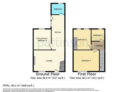 4 bedroom terraced house to rent, Park Terrace, Peterlee SR8