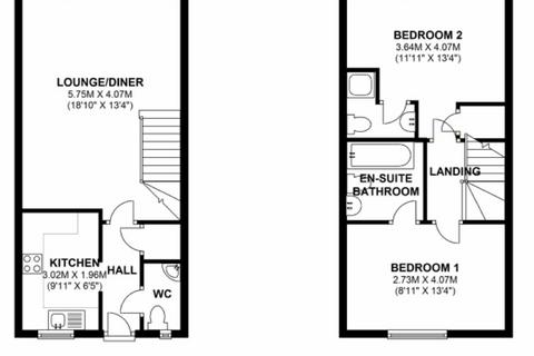 2 bedroom end of terrace house to rent, Squires Grove, Willenhall