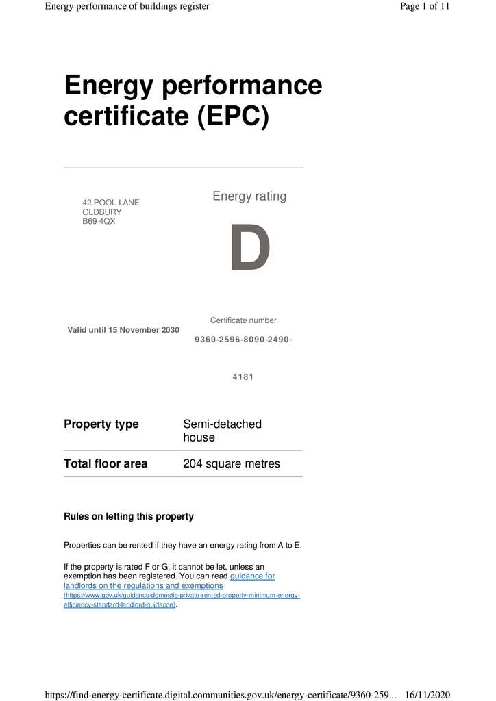 EPC Certificate