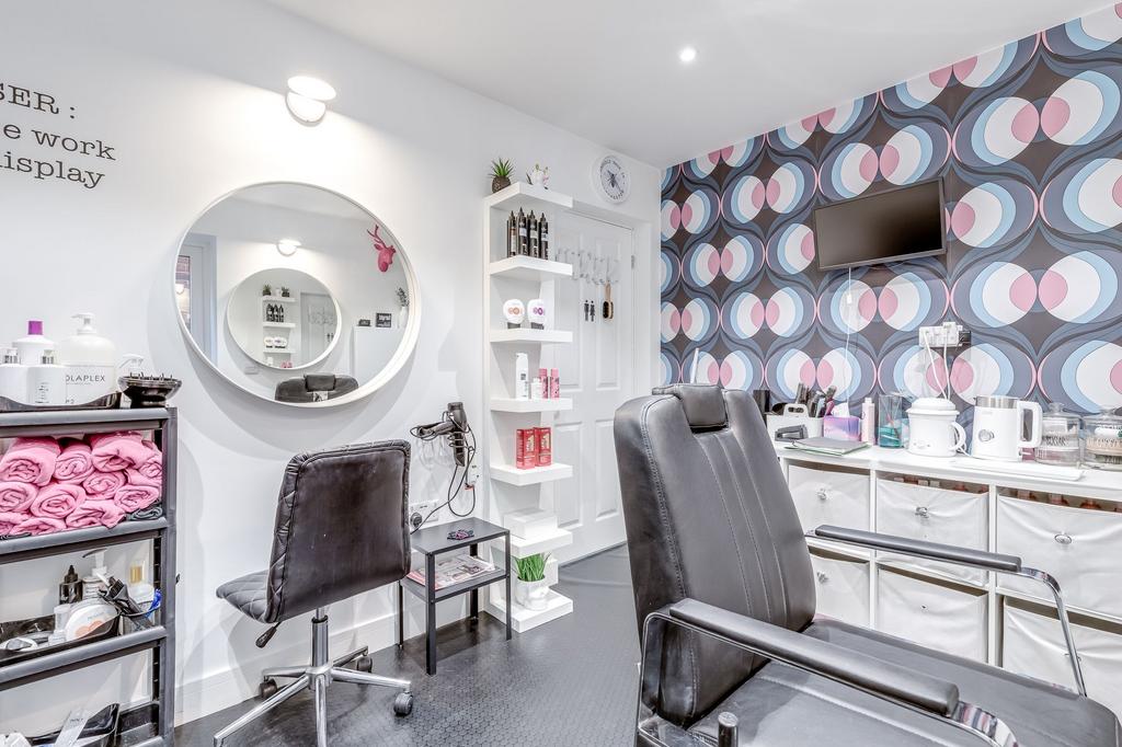 Versatile space currently used as a hair salon