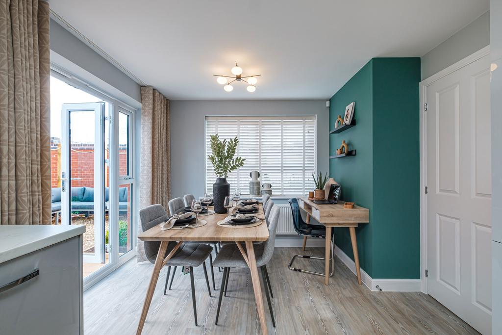 Interior view of the kitchen &amp; dining space in...