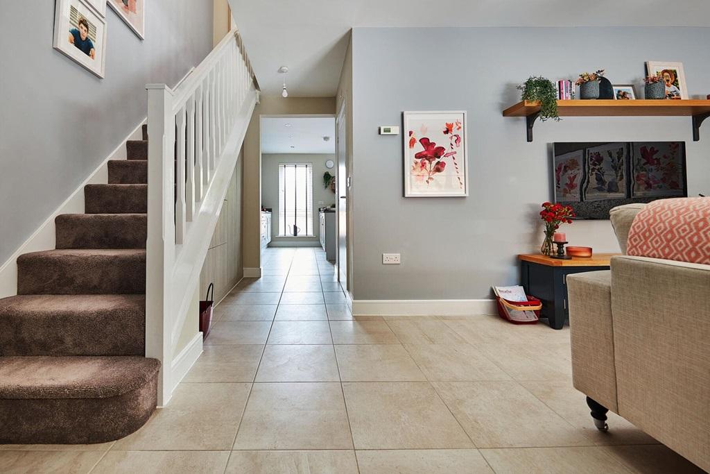 The large hallway leads into the open layout of...