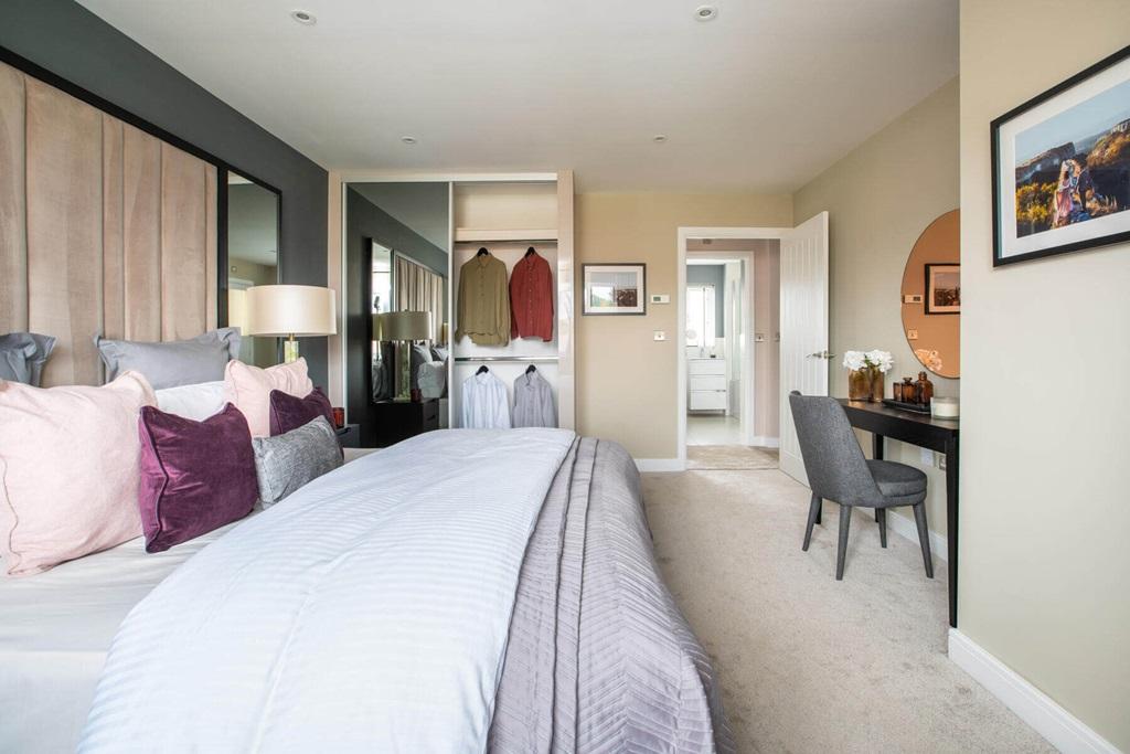 A spacious main bedroom offers a place to relax...