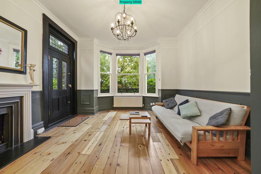 Garden aspect bright reception room