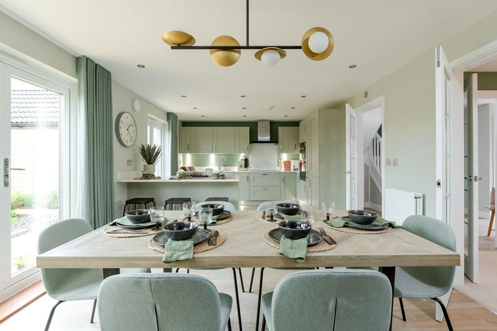 A large open plan kitchen/dining area is the...